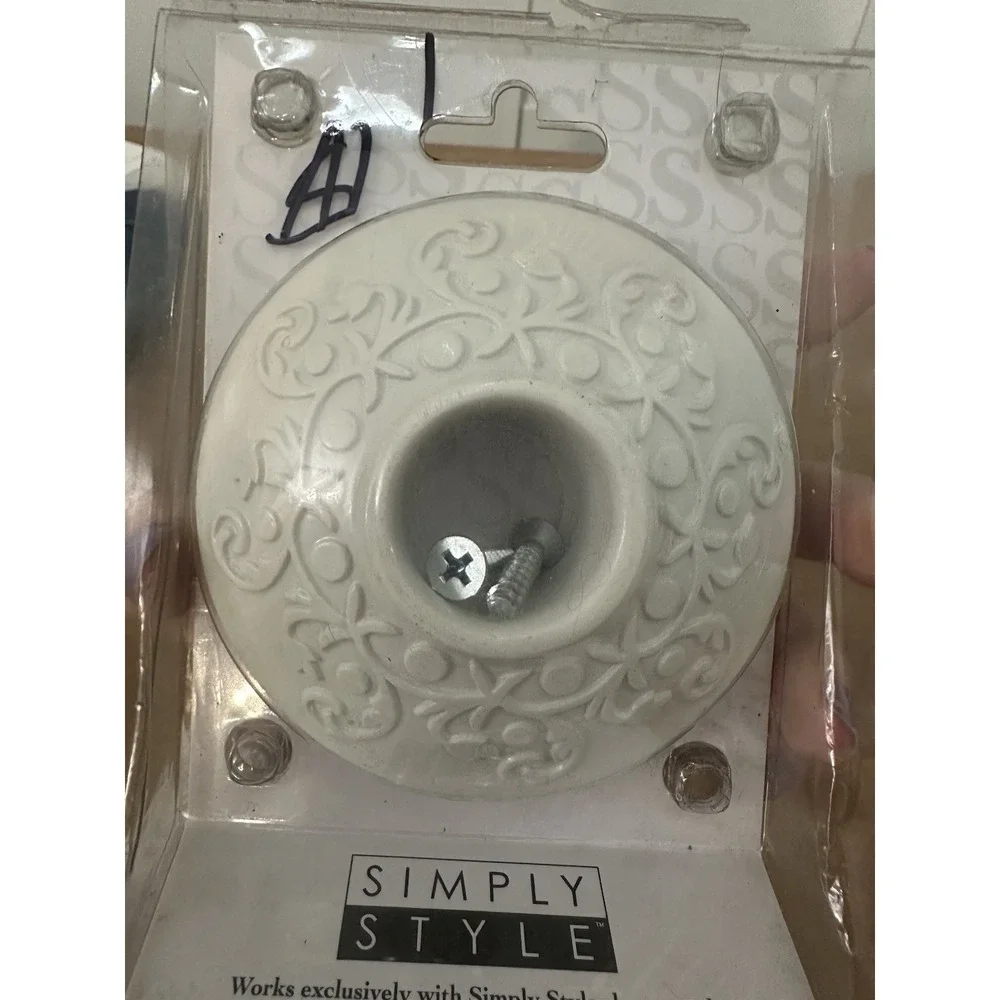 Simply Style Vintage Decorative Shower Rod End Caps Off White Pack Of 2 New